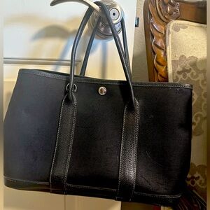 Hermes Small Garden Party 30 Tote Handbag (Black)